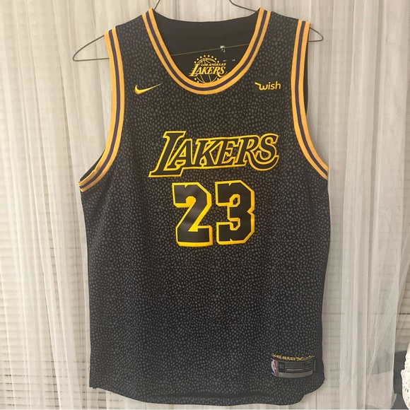 Basketball Wish Patch On Lakers Jersey Nike LeBron James